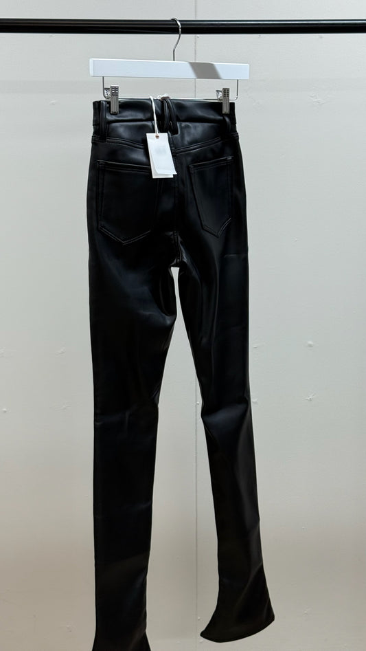 Good America Black Leather Flare Pants , New With Tags - 0/25