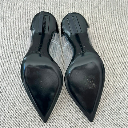 Saint Laurent Opyum Transparent PVC Logo Heels – EU 36 / UK 3