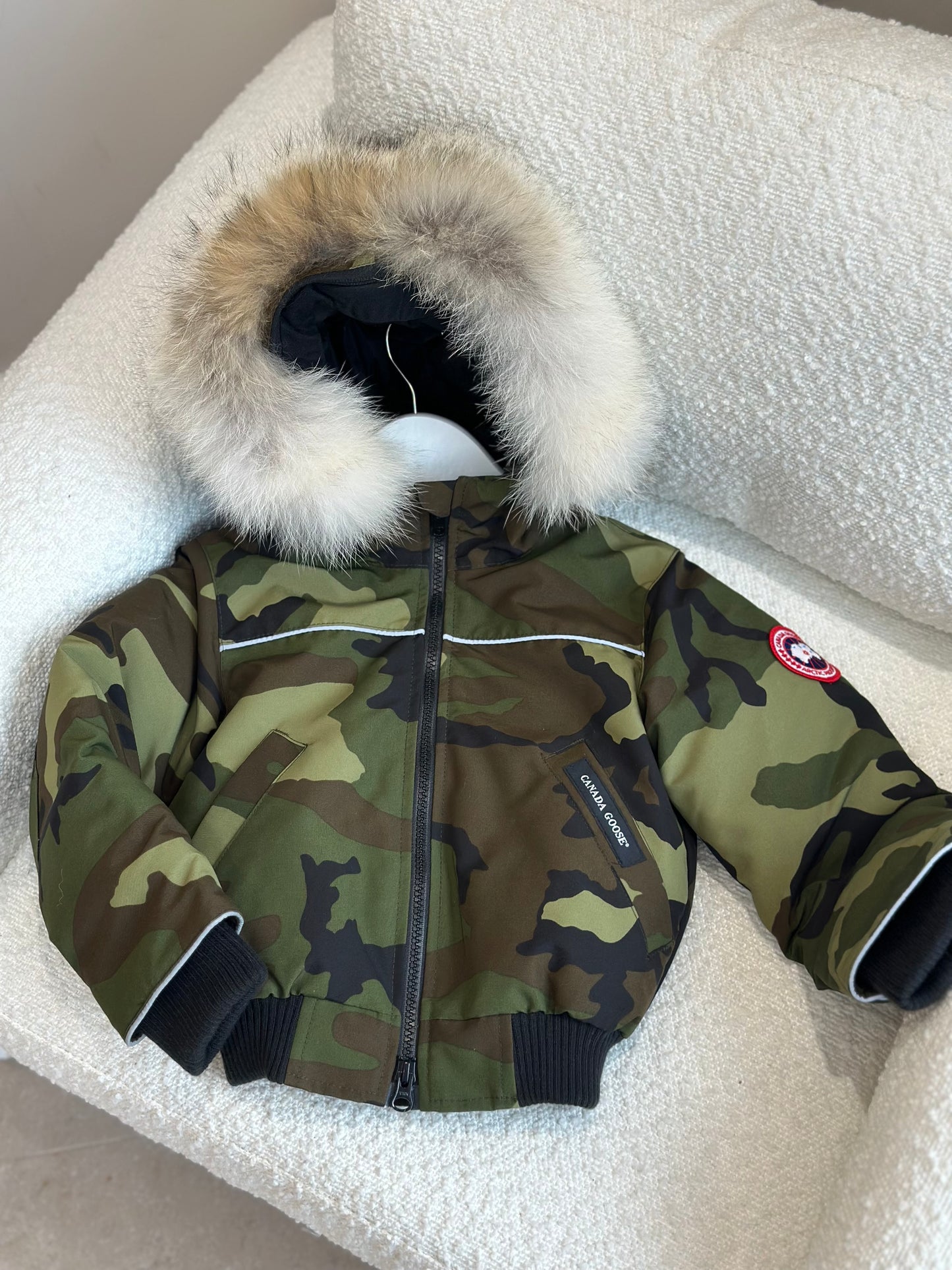 Canada Goose Kids Camo Grizzly Bomber Fur Coat - Brand New In Tags Age 1-2