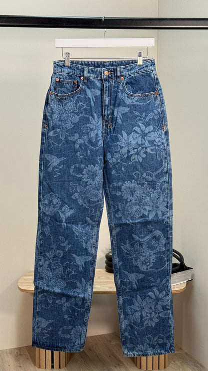 Ksubi Blue Denim Florall Jeans - 28"