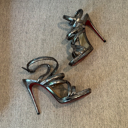 Christian Louboutin Silver Clessimo Alta 120 Heel - UK 5
