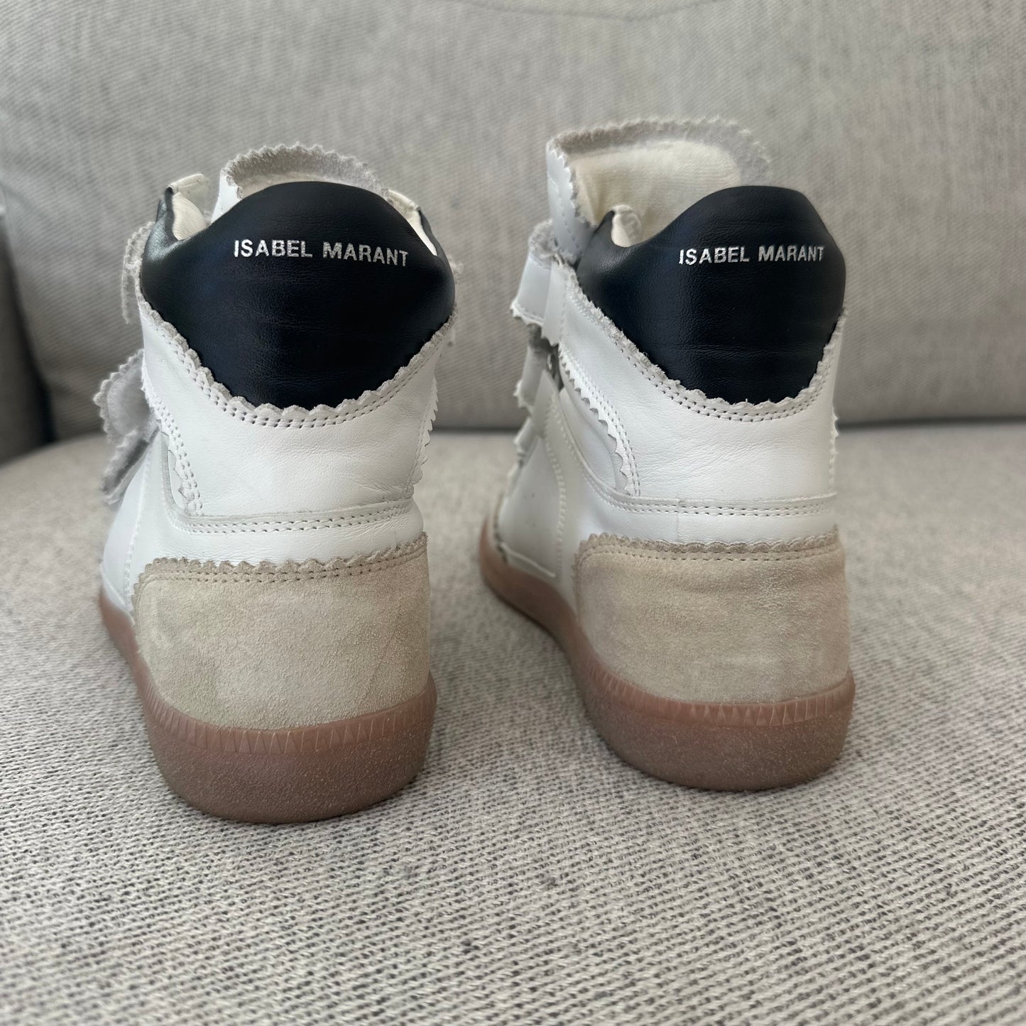 Isabel Marant White Leather Velcro Trainers – EU 37 / UK 4
