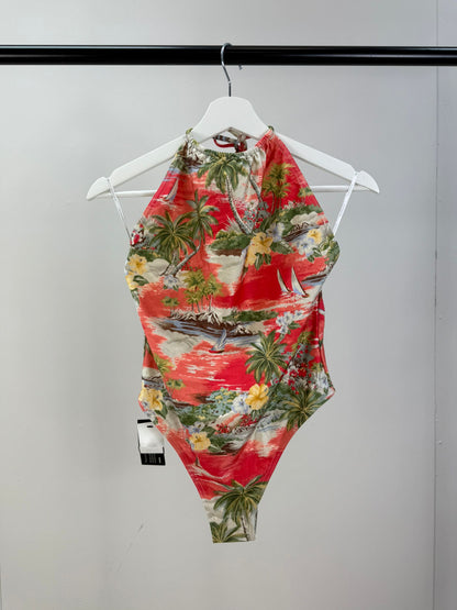 Zimmermann Orange Hawaii Swimsuit New In Tags Size 2/ UK 12