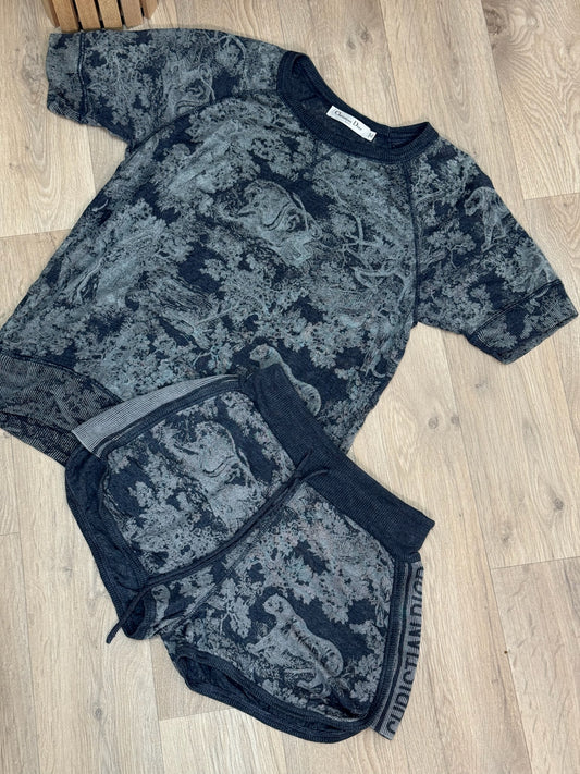 Dior Grey Toile De Jouy Motif Set - UK 8