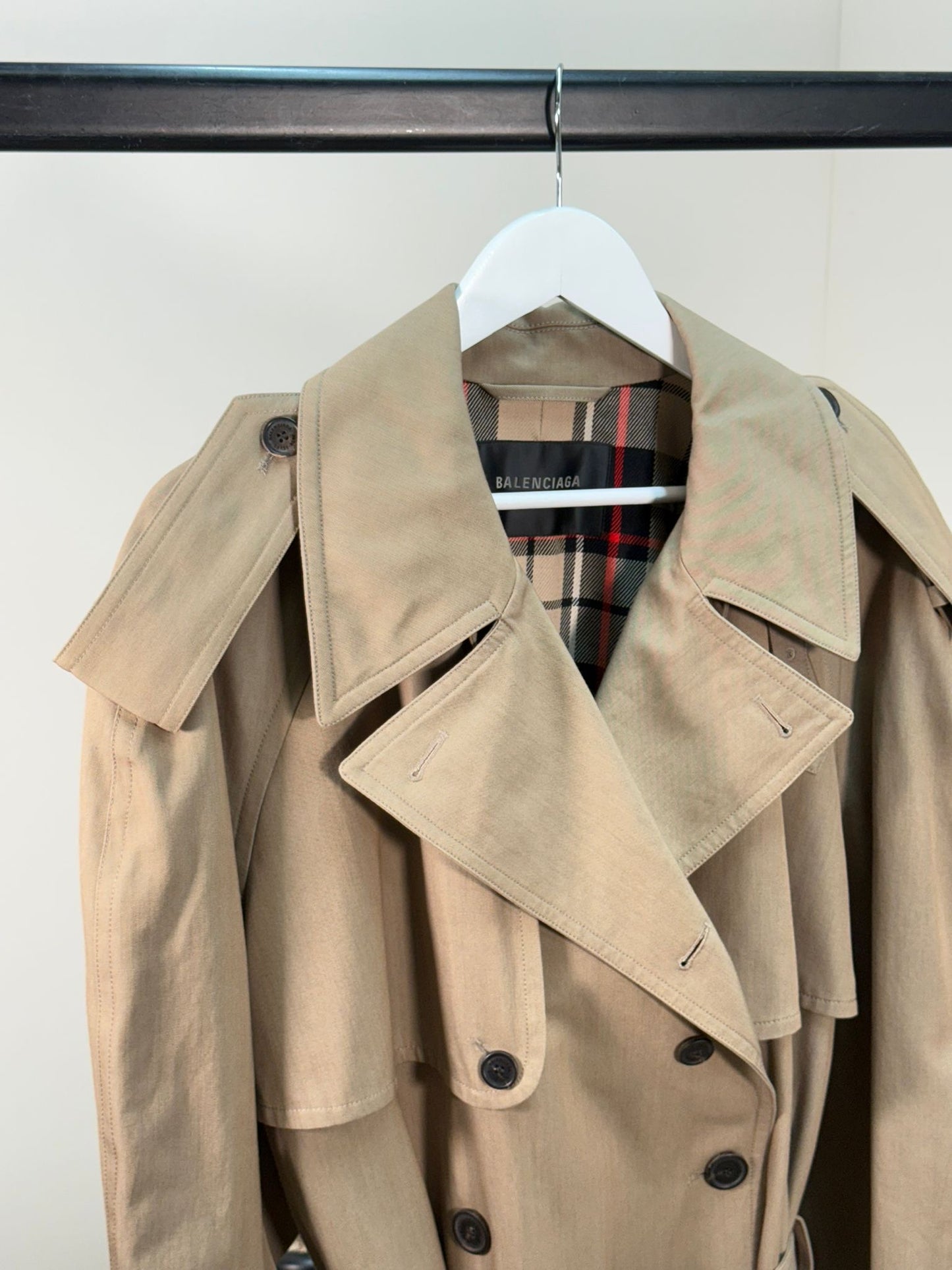 Balenciaga Beige Trench Coat - Size 2/UK10 Medium