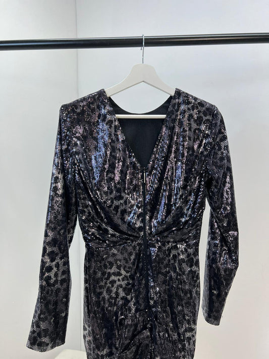 MSGM Multi Leopard Sequin Dress  - Small