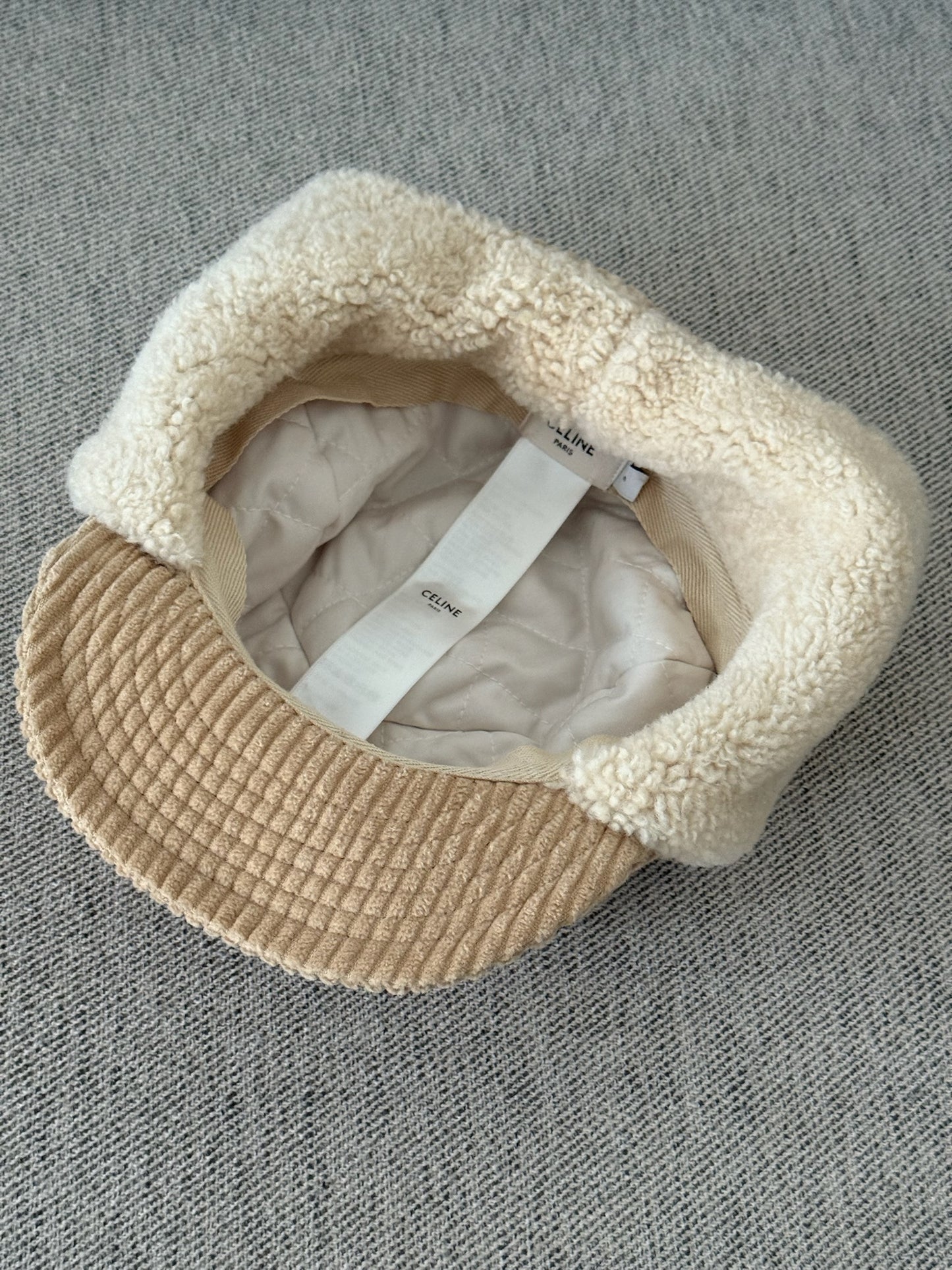 Celine Triomphe Shapka in shearling Hat