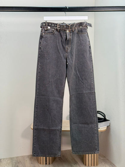 Y/Project Black Denim Buckle Straight Leg Jeans - Unisex denim 27