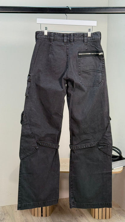 Acne Studios Black Denim Flared Combat Style Jeans - 36 (8-10)