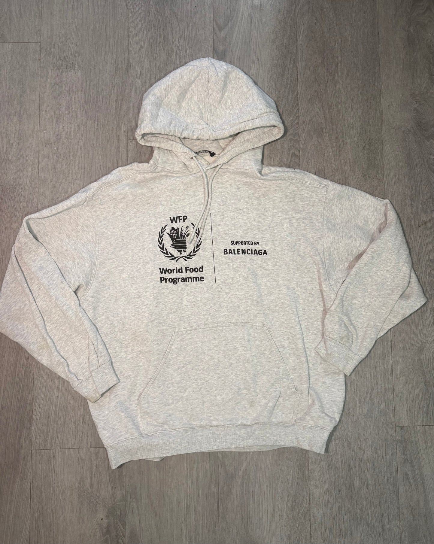 Balenciaga Grey WFP Political Hoodie – Medium