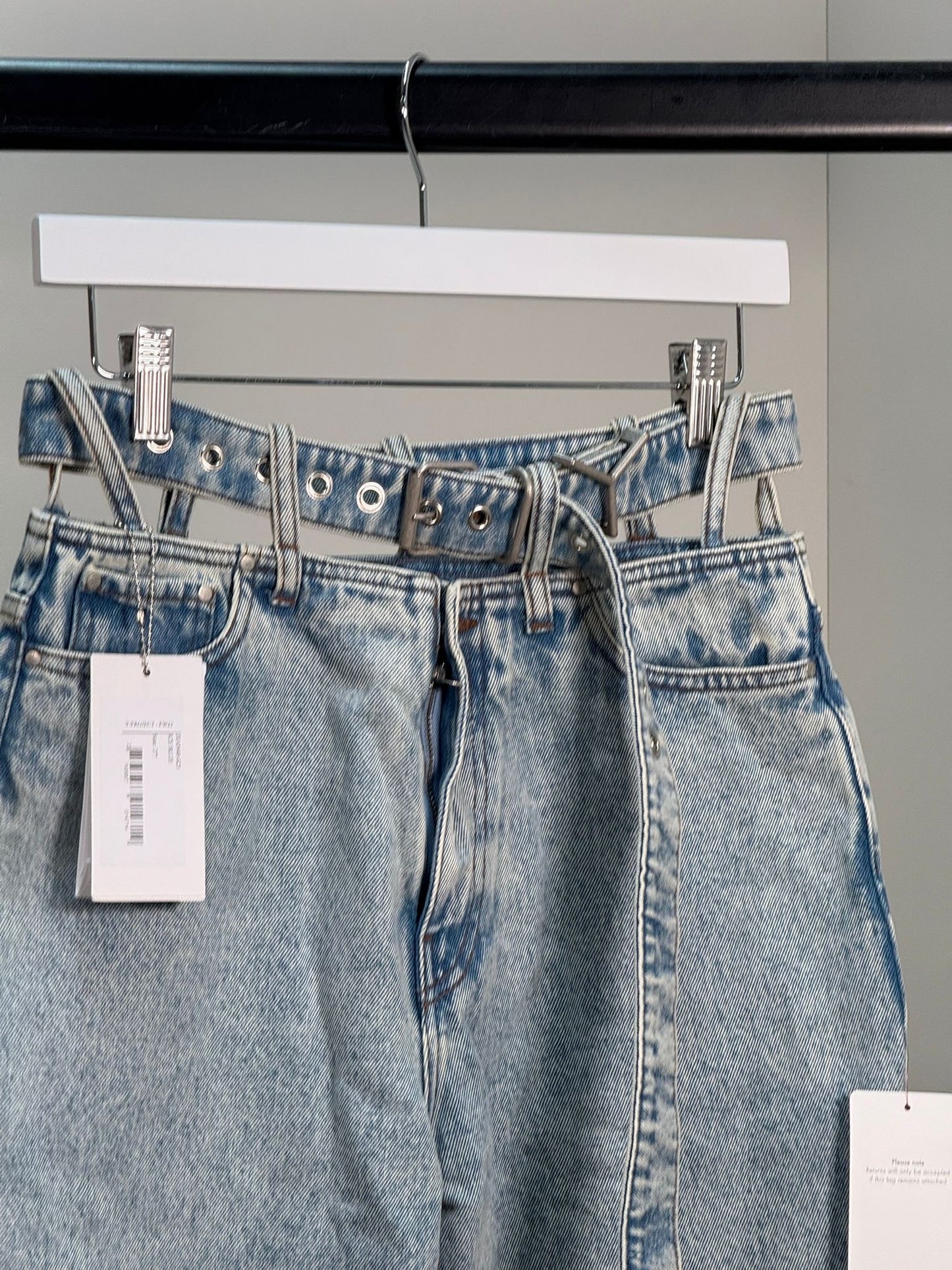 Y/Project Ice Blue Buckle Straight Leg Jeans - Brand New In Tags 27"