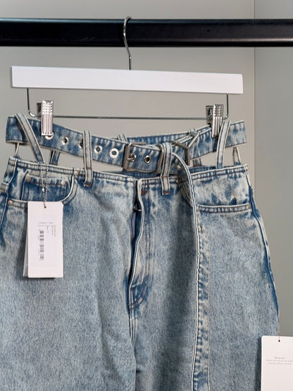 Y/Project Ice Blue Buckle Straight Leg Jeans - Brand New In Tags 27"