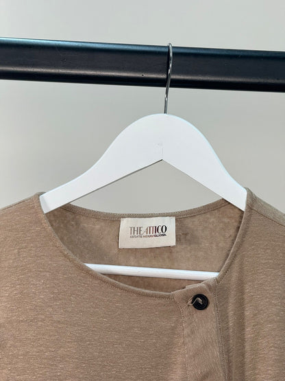 The Attico Beige Button Up Detailed Sleeveless Top - IT 42/M-L