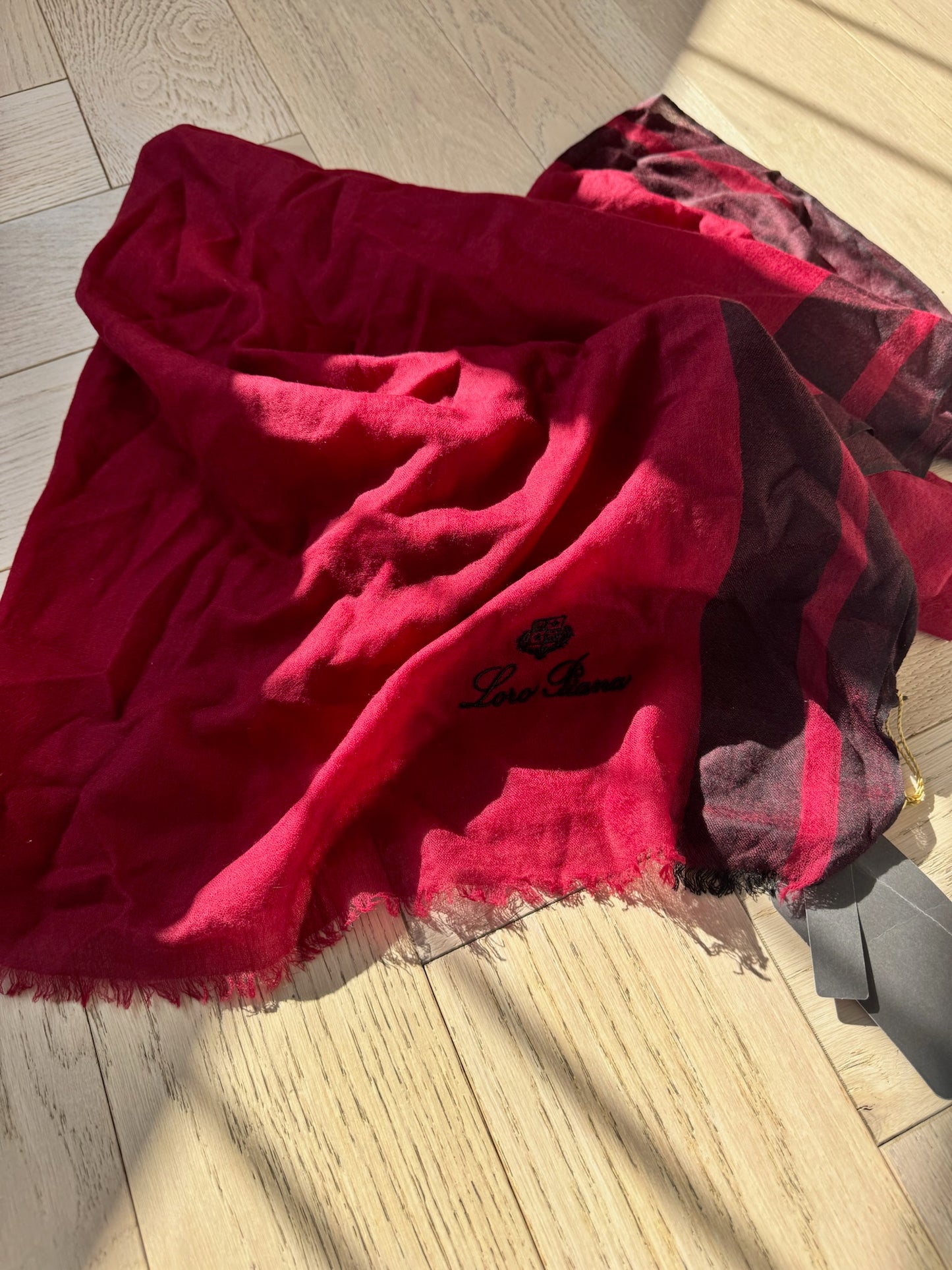 Loro Piana Pink Purple Cashmere/Silk Scarf New In Tags