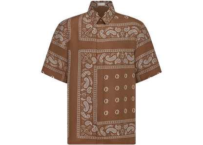 Dior x Travis Scott Brown Paisley Bandana Motif Silk Shirt – 41