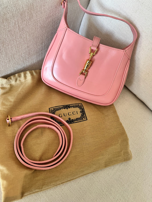 Gucci Jackie 1962 Pink Leather Handbag