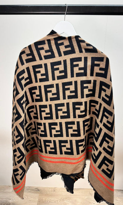Fendi Brown FF Poncho Cape