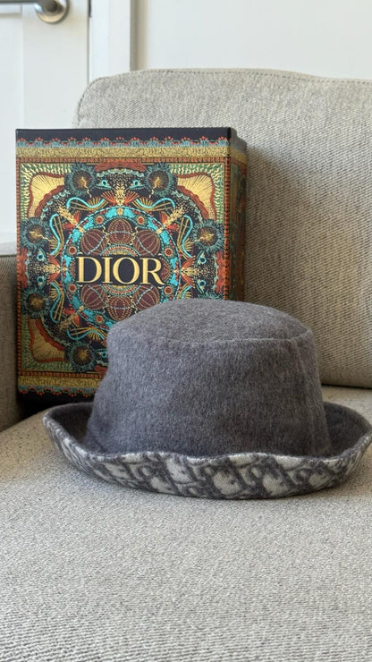Dior Grey Wool Bucket Hat - Size 58