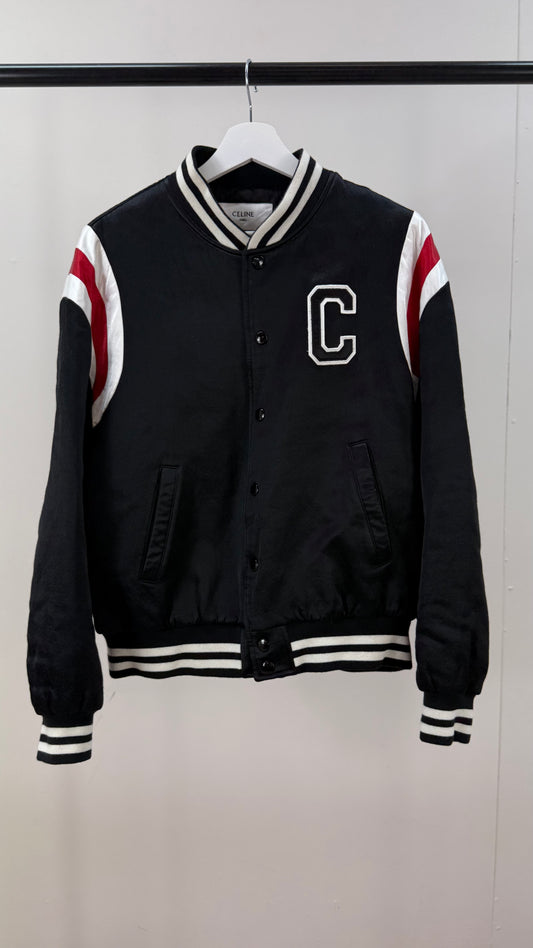 Celine Logo Varsity Bomber-50, UK Large