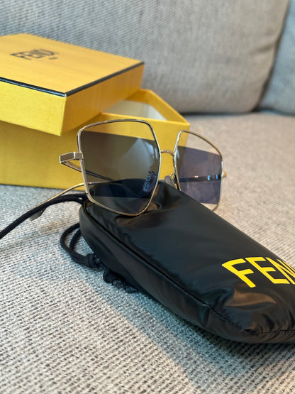 Fendi Blue Two Tone Pentagon Frame Sunglasses
