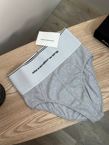 Alexander Wang Grey White Logo High-Waisted Underpants - New In Tags Medium