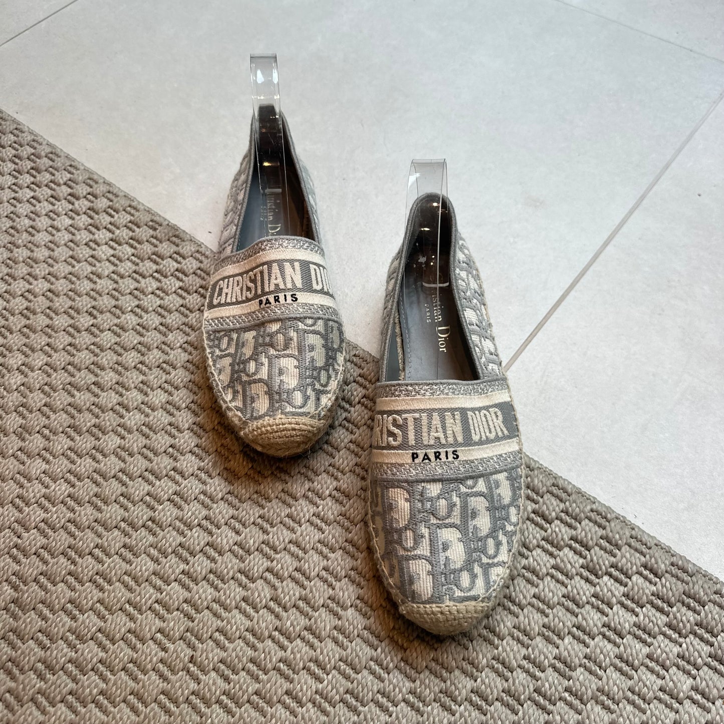 Dior Grey Oblique Gravville Espridille Shoe - UK 4.5