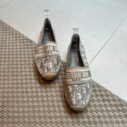 Dior Grey Oblique Gravville Espridille Shoe - UK 4.5