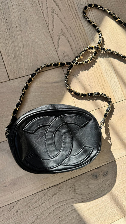 Chanel Black Oval Vintage Chanel Mini
