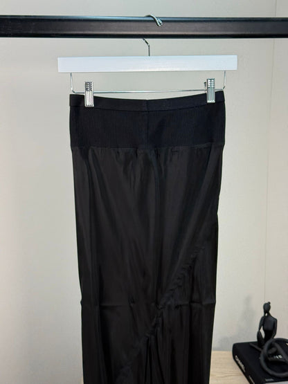 Rick Owens Black Long Silk Skirt - UK 8