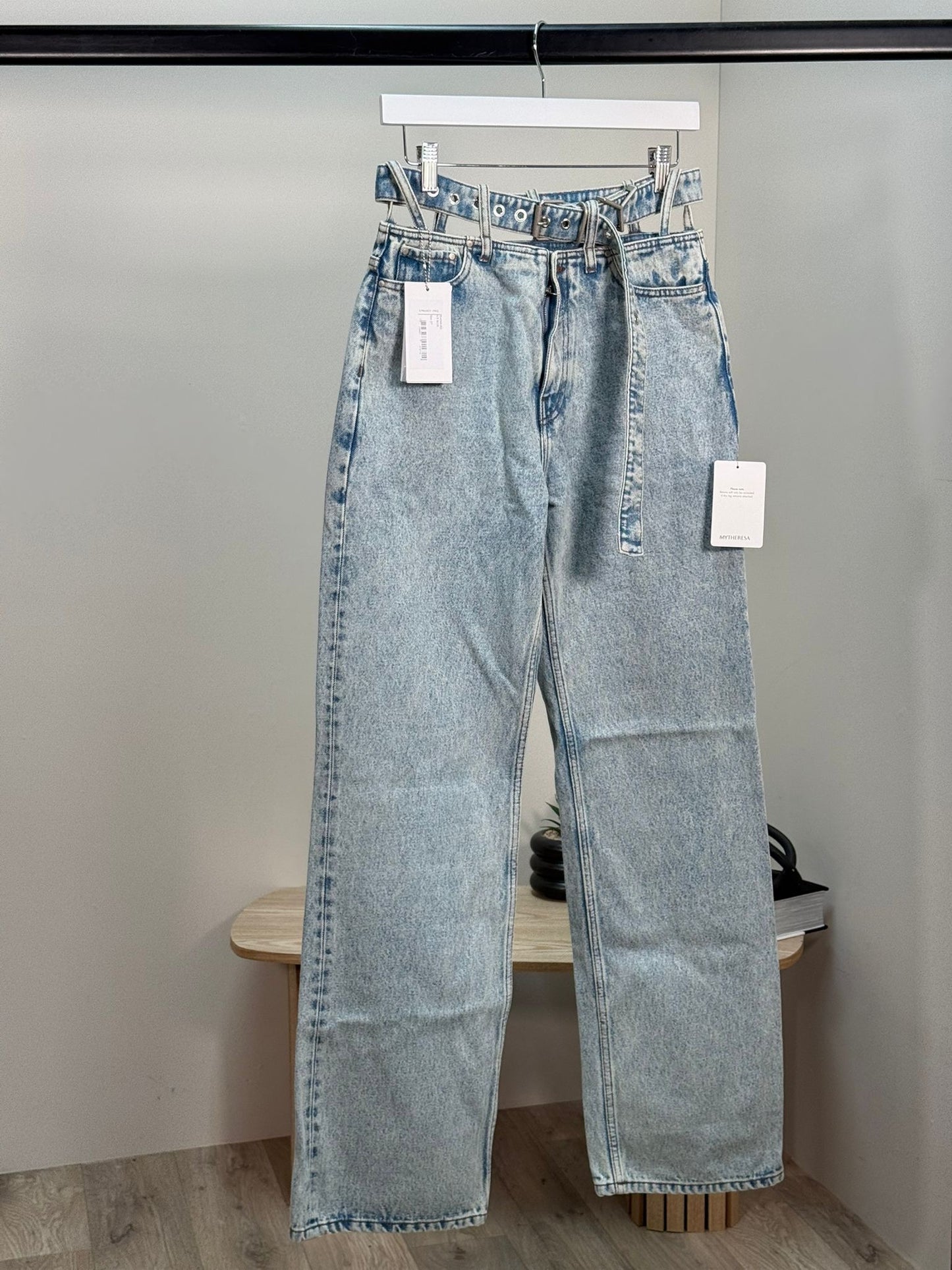 Y/Project Ice Blue Buckle Straight Leg Jeans - Brand New In Tags 27"