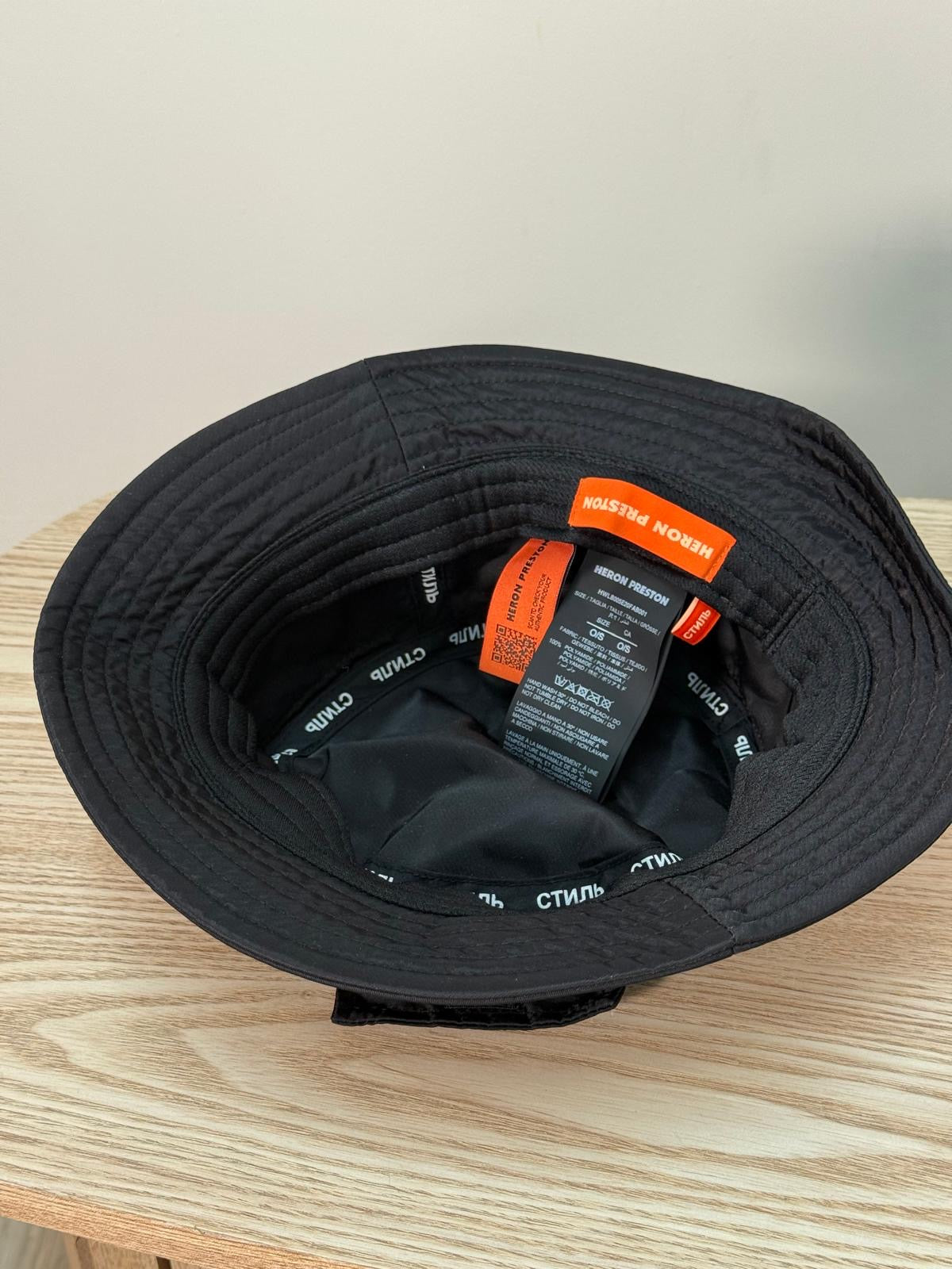 Heron Preston Black Orange Bucket Hat - One Size