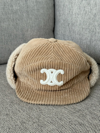 Celine Triomphe Shapka in shearling Hat