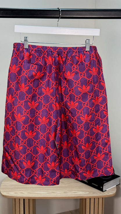 Gucci X Adidas Gucci X Adidas Pink Marco GG Trefoil Print Silk Shorts - Brand New In Tags Size 46/Small