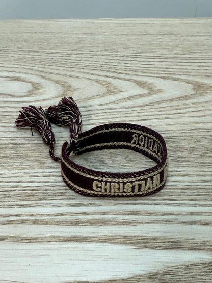 Dior Burgundy White Racer 'J'Adior' Friendship Bracelet - One Size
