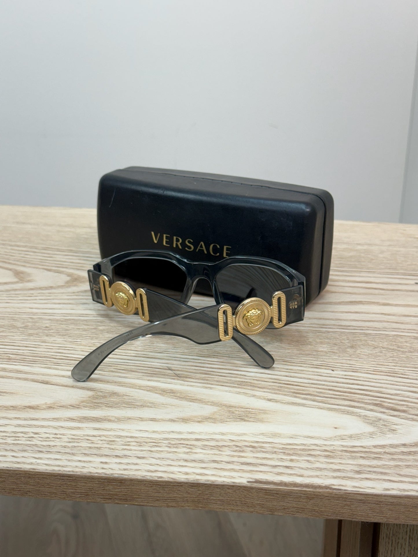 Versace Grey & Gold Hardware Sunglasses