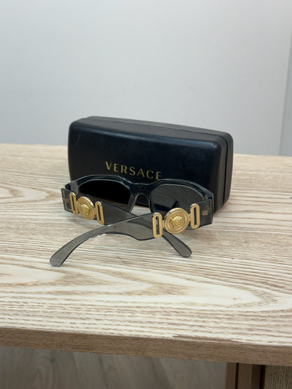 Versace Grey & Gold Hardware Sunglasses
