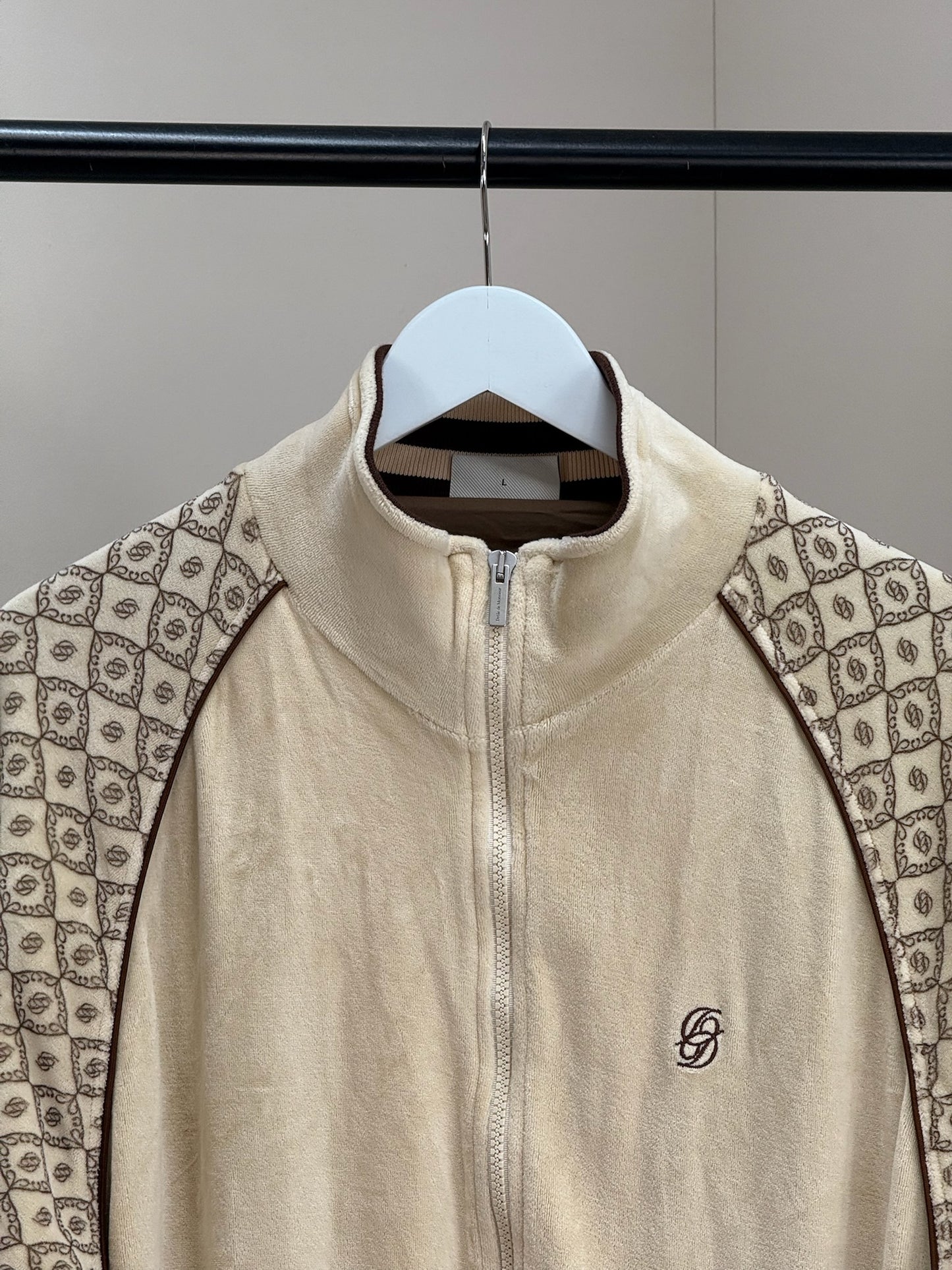 Drole De Monsieur Beige And Brown Zip Up Jacket and Shorts Set - Large