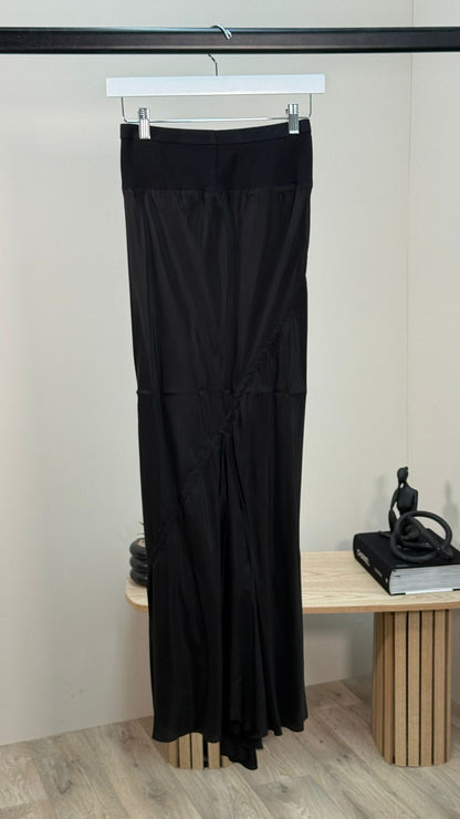 Rick Owens Black Long Silk Skirt - UK 8