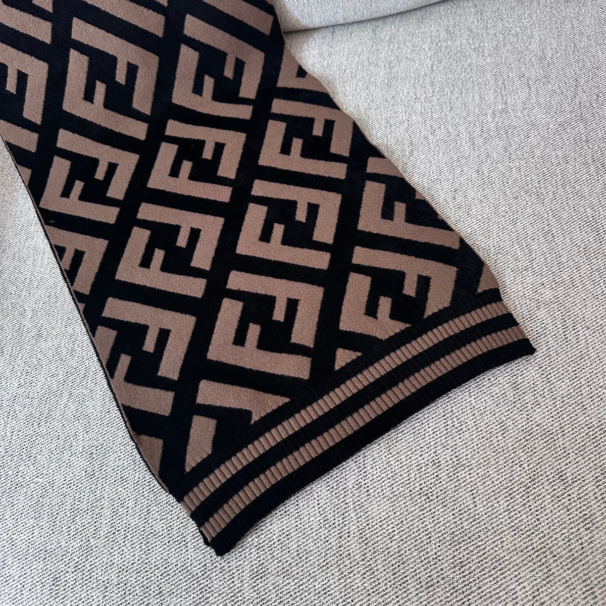 Fendi Black FF Print Scarf
