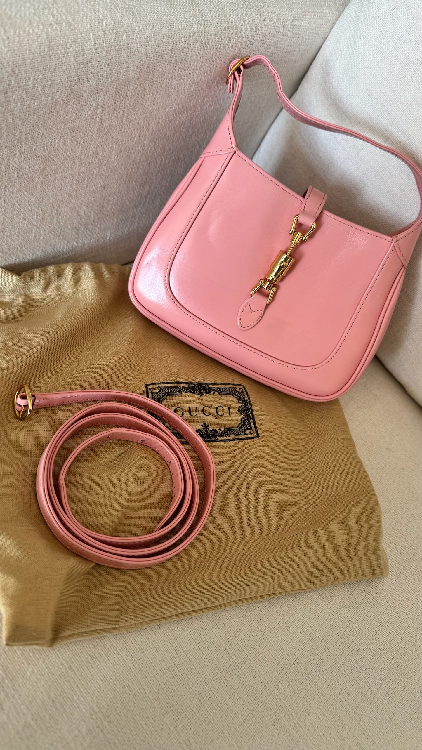 Gucci Jackie 1962 Pink Leather Handbag