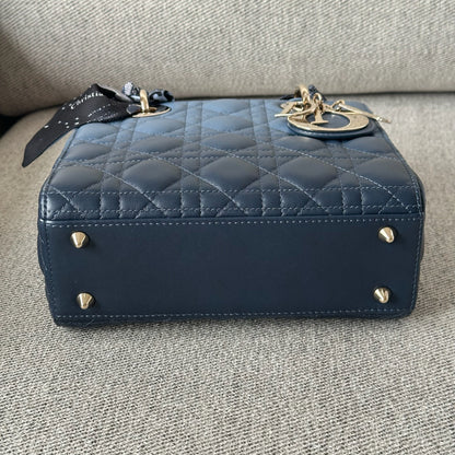 Christian Dior Small Dior My ABC Lady Dior Ombré Blu - In Box Inc Silk Twill And Long Strap