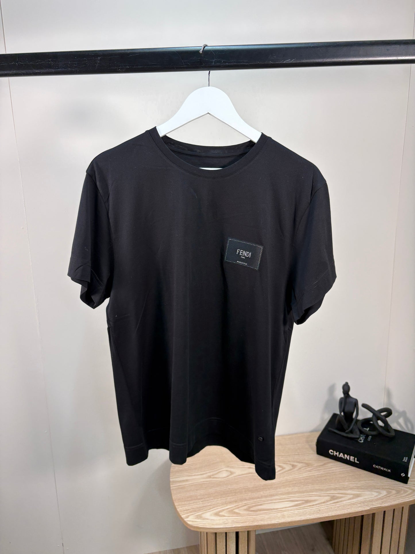 Fendi Black Stitch Logo T-Shirt – UK Small