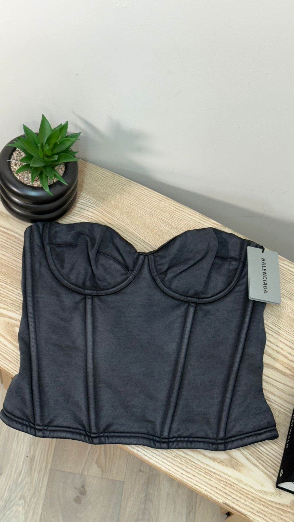 Balenciaga Washed Black Corset - Size 28/XS