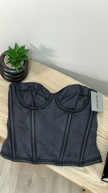 Balenciaga Washed Black Corset - Size 28/XS