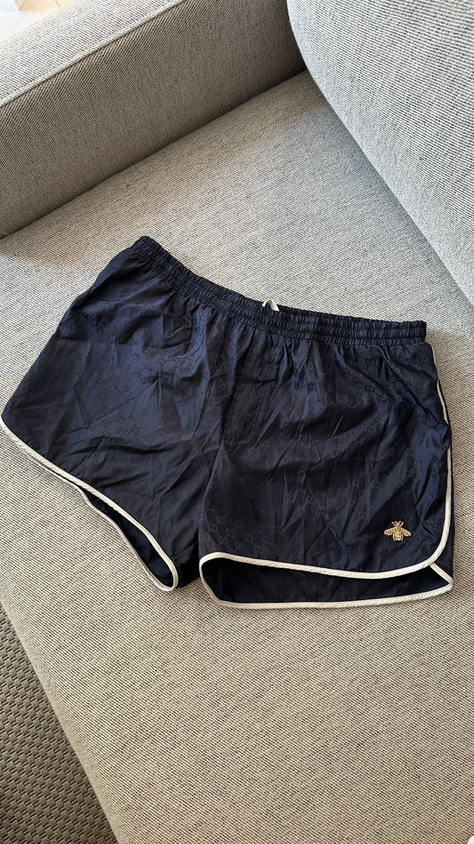 Gucci Navy GG Monogram Print Swim Shorts - 52/XL