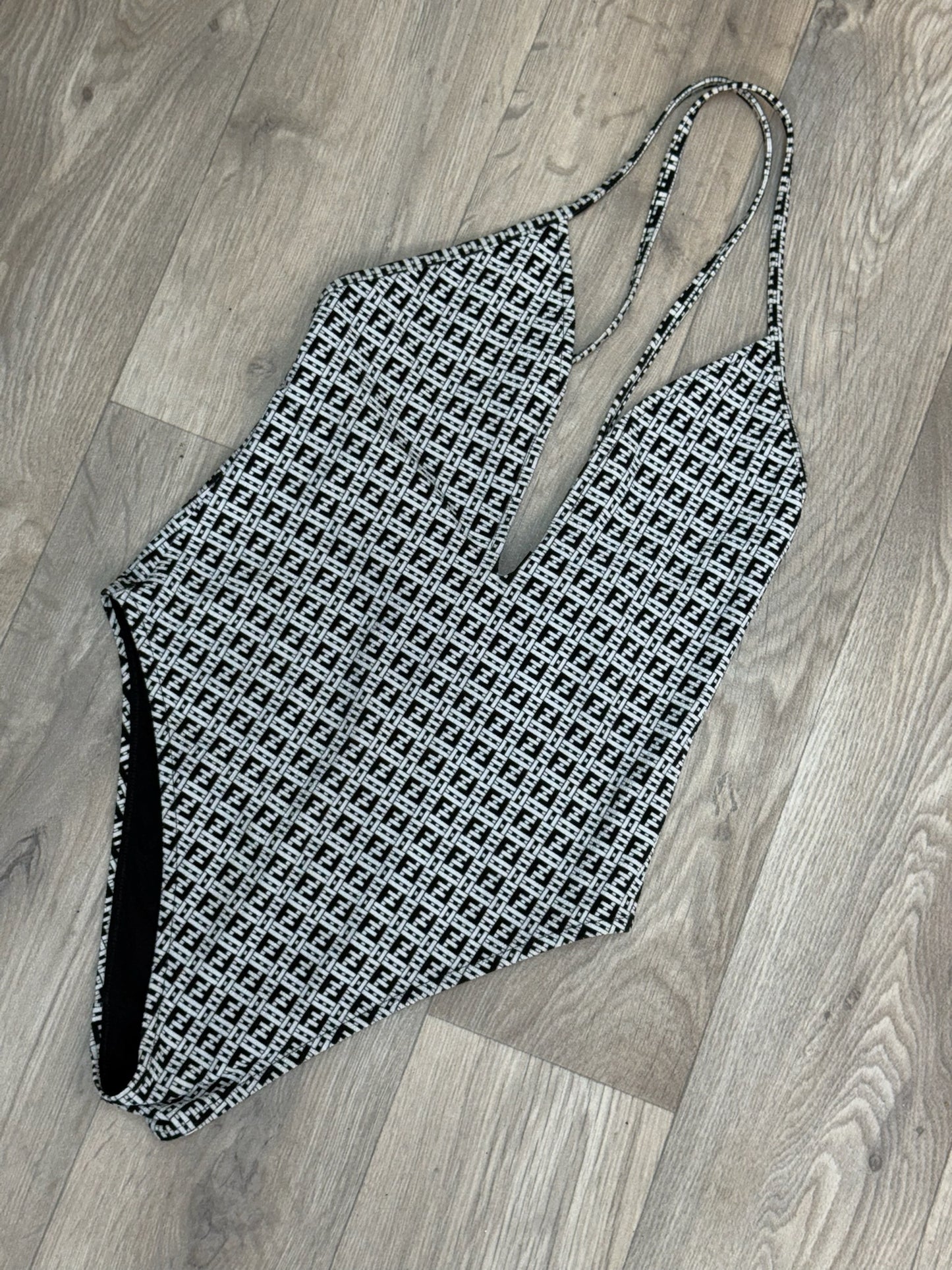 Fendi Black And White FF Swimsuit - M/10/42
