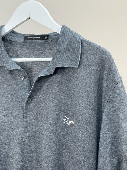 Zegna Grey Logo Polo T-Shirt - XXL