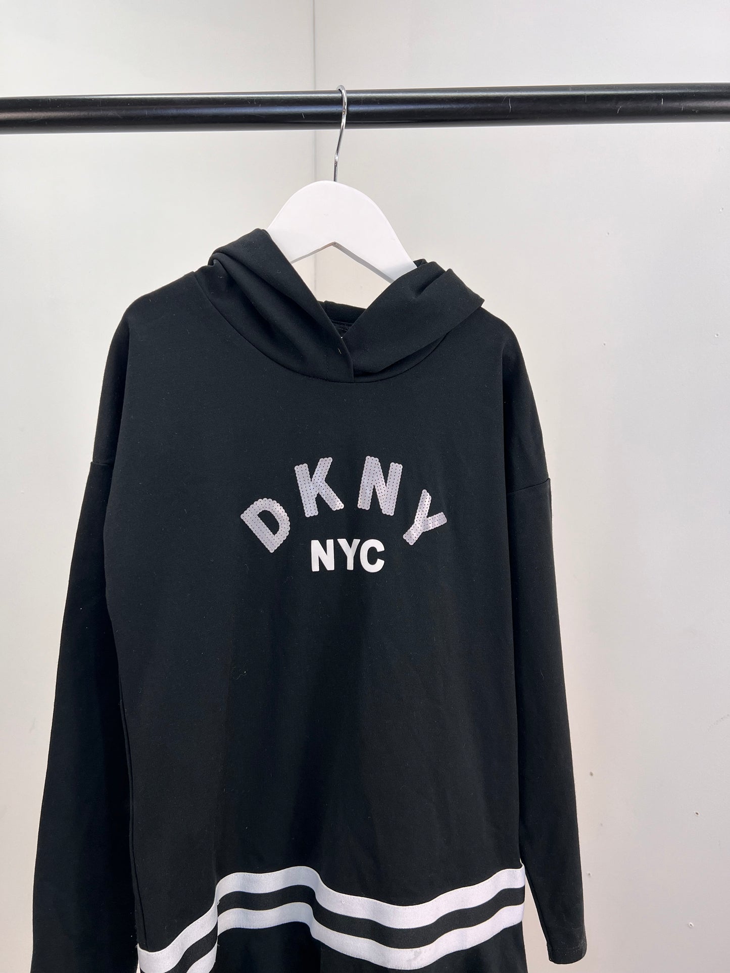 Kids DKNY Black & White Logo Jumper Dress - Age 8