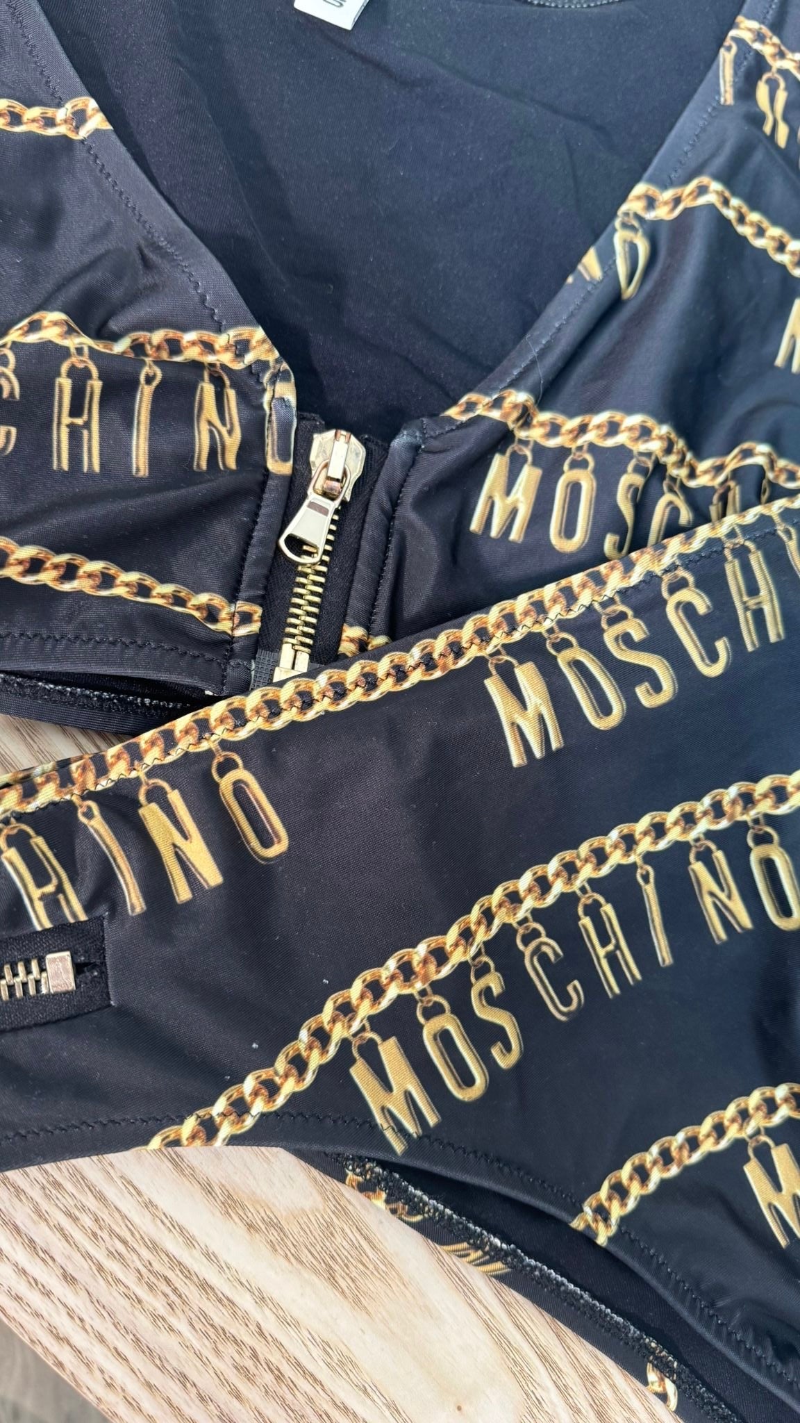 Moschino Black And Gold Bikini – EU 38