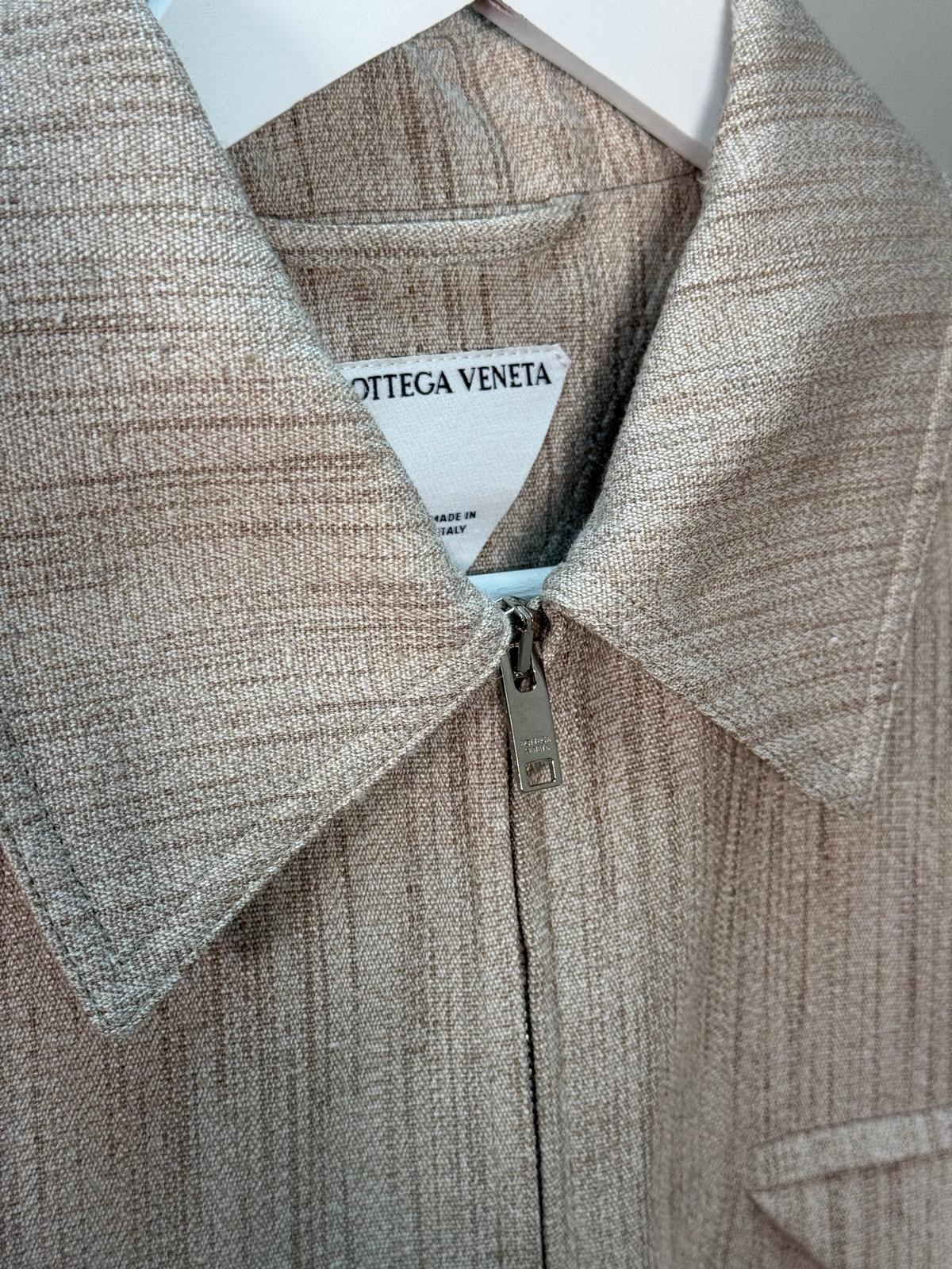 Bottega Veneta Mens Woven Kimono Blouson Natural Jacket - Size 46/Small